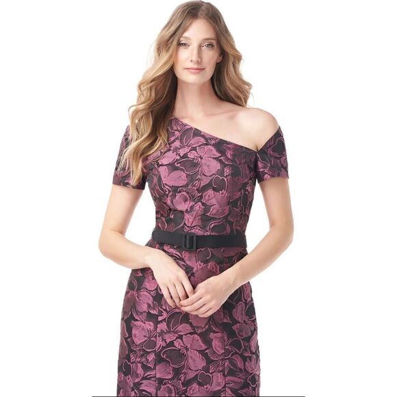 KAY UNGER Alana Floral One Shoulder Midi Dress NWOT Size 6 - Picture 4 of 8
